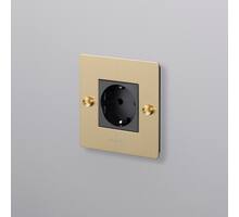 EU 1G Socket/Schuko Type F/w/ B+P Logo/Brass
