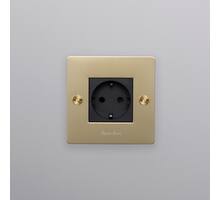 EU 1G Socket/Schuko Type F/w/ B+P Logo/Brass