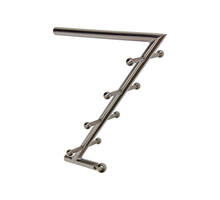 Garderobearm RVS geborsteld 100x285x280mm, met 8 haken