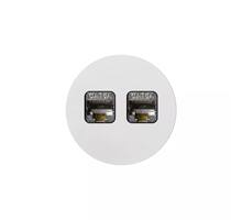 Rond 2.0 Data port  2 Keystones- t.less - white alu