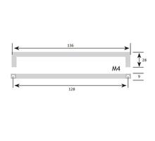 Greep 9x128mm chroom