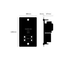 115V/230V Shaver Socket - Stainless Steel - Black Interior