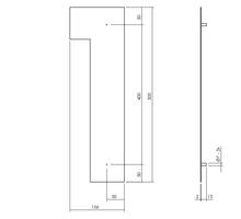 Huisnummer 1 XXL hoogte 50cm RVS geborsteld