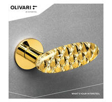 Olivari deurkruk Crystal Diamond op rozet messing titaan PVD