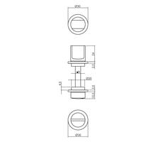 Rozet toilet-/badkamersluiting zelfklevend rvs/zwart