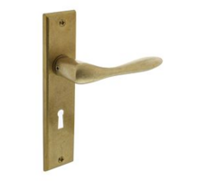 Deurkruk Banaan met schild 181x41x7mm sleutelgat 56mm