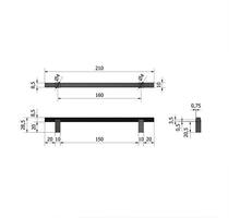 Greep Ribb brons, 9x160x209mm, hoogte 27mm