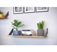 Plankdrager FLAT 20x20cm. mat zwart, per paar