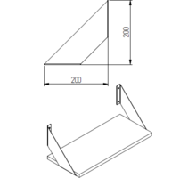 Plankdrager FLAT 20x20cm. mat zwart, per paar