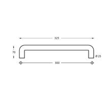 Deurgreep U-vorm per stuk 325x70x25 mm mat zwart