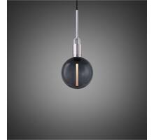 Forked Pendant/Steel/Medium Smoked Globe
