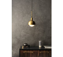 Forked Pendant/Brass/Medium Brass Shade/Medium Smoked