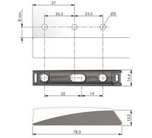 K push Tech basis, voor euroschroeven, wit, L= 78.4mm