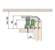 Ocean 1 boven looprail lengte 3500mm