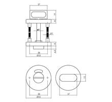 Rozet met toilet-/badkamersluiting ø53x8mm