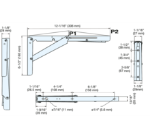 Konsole RVS gepolijst inklapbaar 307mm, hoogte 165mm
