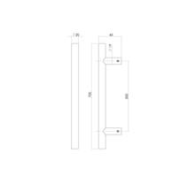 Deurgreep T-model ø20mm 700mm mat zwart