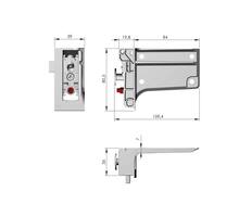Kastophanger LIBRA H7 links, v alu profiel, om te schroeven