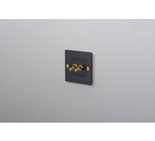EU 1G Double Toggle Switch/w/out B+P Logo/Black
