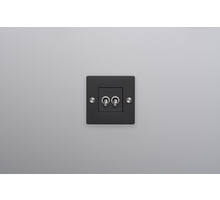 EU 1G Double Toggle Switch/w/out B+P Logo/Black