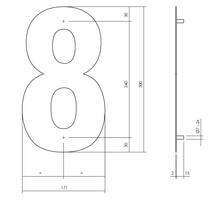 Huisnummer 8 XL hoogte 30cm