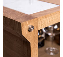 The Popstar Bar/Natural Oak/Steel/White Marble/Black