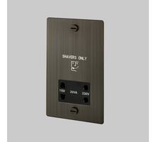 115V/230V Shaver Socket - Smoke - Black Interior