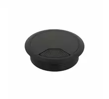 Kabeldoorvoer klep met veer 80mm kunststof zwart