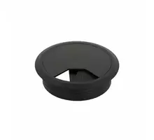 Kabeldoorvoer klep met veer 80mm kunststof zwart