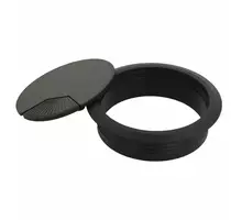 Kabeldoorvoer klep met veer 80mm kunststof zwart