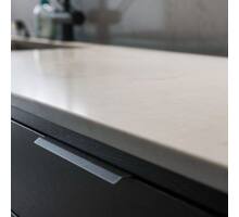 Greep mat zwart, h.o.h. 128mm, totale lengte 200mm