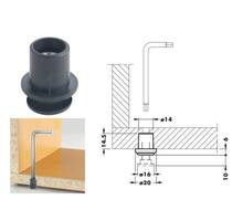 Stelvoet 304 zwart diameter 14mm