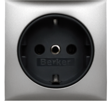 Berker wcd met r.a. inbouw zwart, incl. afdekraam RVS-look