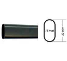 Roede 30x15mm zwart, lengte 1900mm, dikte 0.8mm