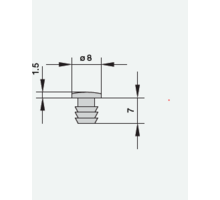 Deurbuffer transparant stift 6mm schotel dikte 1.5mm