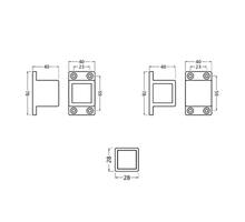 Koker 28x28x3,5 aluminium wit