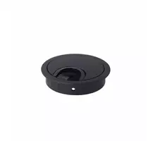 Kabeldoorvoer 60mm met borstel, zwart,  diepte 13mm