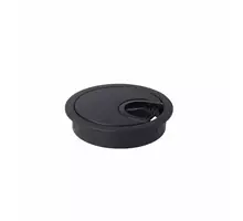 Kabeldoorvoer 60mm met borstel, zwart,  diepte 13mm
