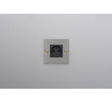 EU 1G Socket/Schuko Type F/w/out B+P Logo/Steel