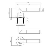 Deurkruk Bastian op ronde rozet ø52x10mm antracietgrijs