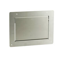 Afvaldoorlaat, montage aan de BINNENKANT 308x234mm RVS,