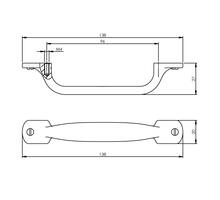 Meubelgreep 138 mm mat zwart