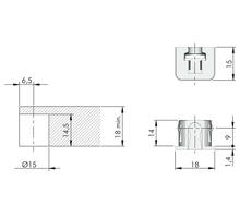 Plankdrager Flipper wit, kliksysteem, voor 18mm hout