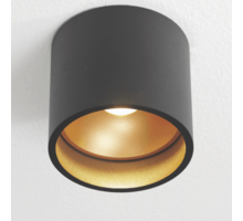 Plafondspot Santander rond opbouw zwart/GOUD dimbaar IP20