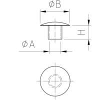 Afdekkap 8mm stift, kop 13mm, wit RAL9010