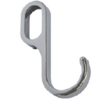 Opschuifhaak glans chroom voor roede 30x15mm