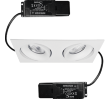 Cádiz Duo kantelbare inbouwspot wit + Triac driver