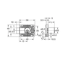 Oplegslot cil.  glans messing BN 0101, cilinderlengte 26,5mm