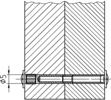 Verbindingshuls M4, met kop vernikkeld, 27mm lang onder kop