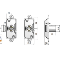 Oplegslot P2 vernikkeld penmaat 25mm links en rechts